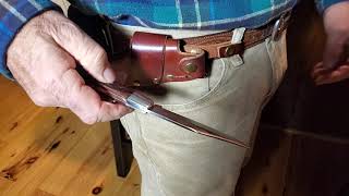 Easy Quick Draw Release Leather Knife Sheath For Case XX Folding Hunters or Buck 110 type knives screenshot 2
