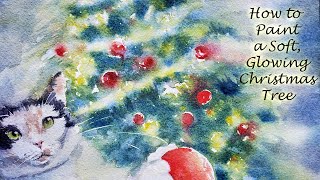 How to Paint a Soft, Glowing Christmas Tree in Watercolor 4 Beginners screenshot 2