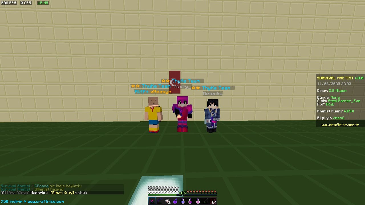 +30 SPAWNERLI PATLAYAN CLAIM / 2X THOR 35x EDİT KESME - Craftrise Survival Ametist - LAPEX