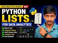 Python Lists for Data Analytics | Beginner to Advanced with Examples 🔥