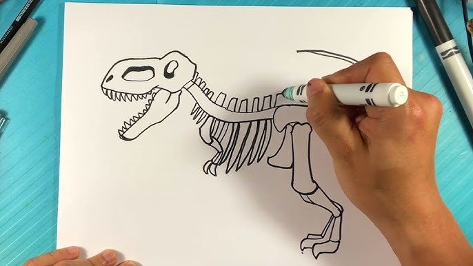 Desenho de Esqueleto de t-rex pintado e colorido por Kingjd o dia 18 de  Dezembro do 2013