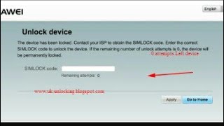 Huawei E5330-bs2 Sim Lock Counter reset Attempt 