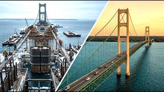 How Mackinac Bridge Was Built | Foundation to Finished Highway | Full Construction
