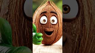 3D Animated Coconut Character Promoting Health Benefits in English for Kids #cartoon #learn