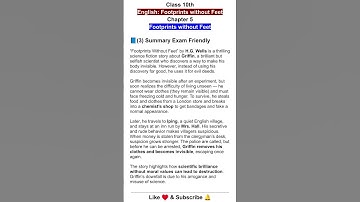 Footprints without Feet Class 10 Summary, English Chapter 5, Footprints without Feet Summary, story
