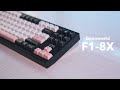 F1-8X Custom Keyboard by Geonworks Build (Polaris Gray Switches, GMK Olivia Keycap Set)
