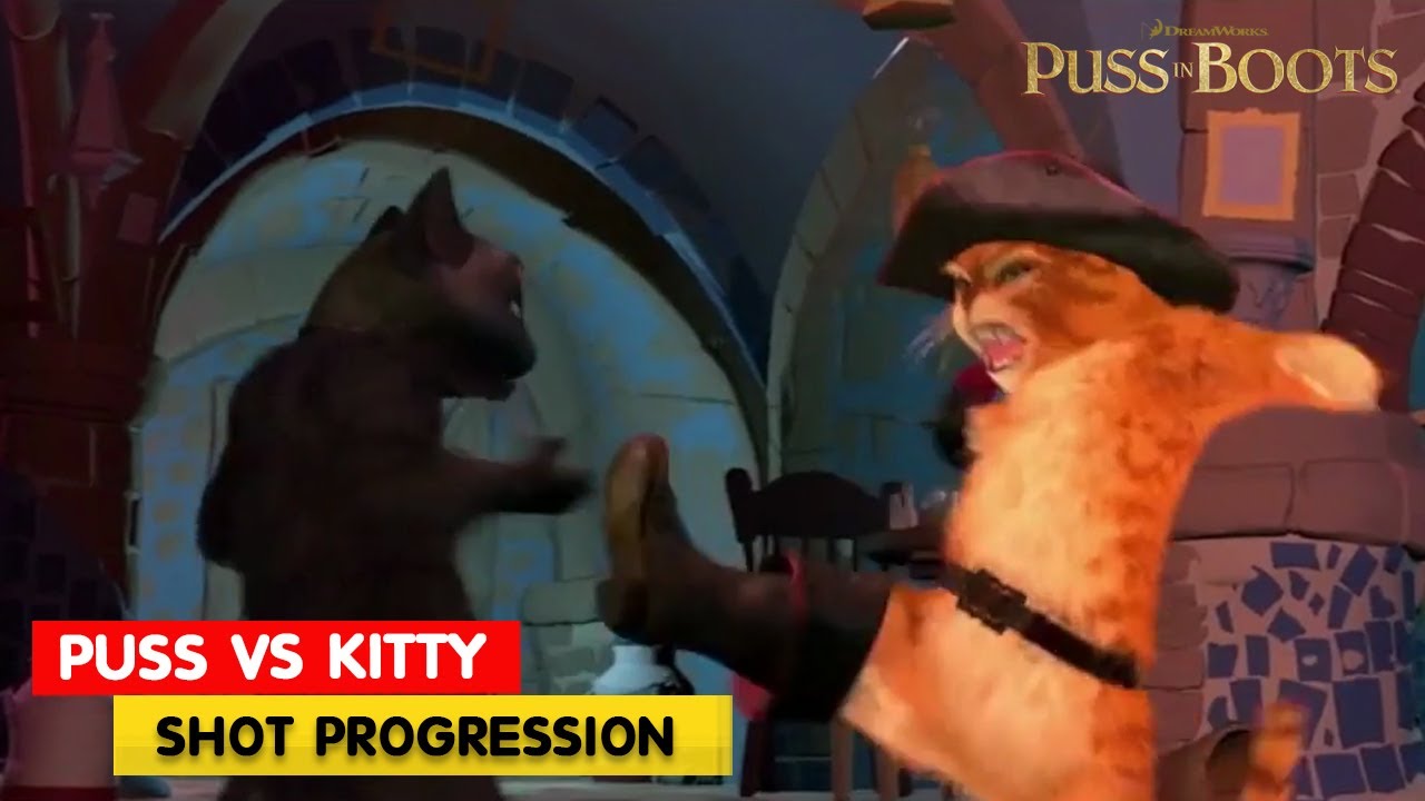Puss in Boots Puss vs Kitty Shot Progression Olivier Staphylas