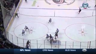 Foligno spins around and slaps puck past Allen