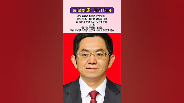 湖南省纪委监委驻省委统战部纪检监察组组长李超等被查 - 天天要闻