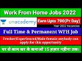 Unacademy Chat and Comment Moderation Jobs opening permanent Work From Home fresher experienced job