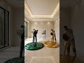 Ultra Luxury Metallic Epoxy Marble Floor | Dark Green, Pearl White & Gold Mirror Gloss Flooring