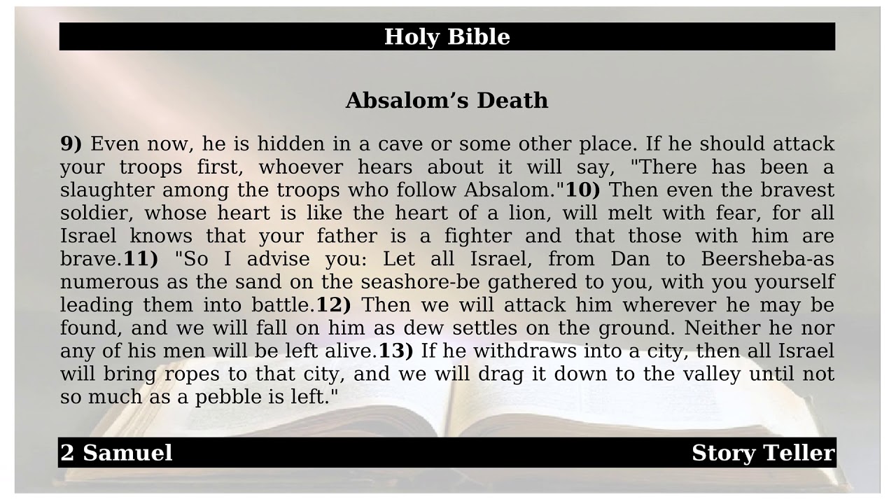 2 Samuel Chapter 17 Absalom s Death The Holy Bible YouTube 2-samuel-chapter-17-youtube