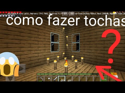 Como fazer tochas no Minecraft pe?