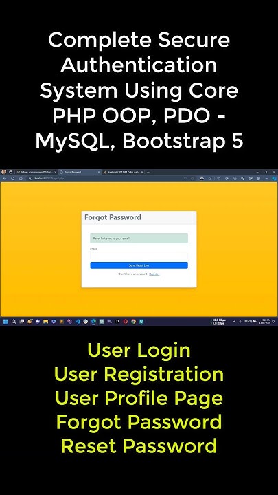Complete Secure Authentication System Using Core PHP - OOP, PDO - MySQL ...
