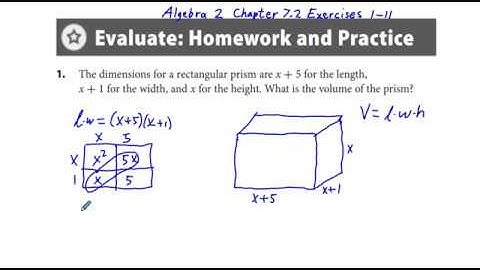 Algebra 2 Chapter 7.2 Exercises 1-11 Multiplying Polynomials