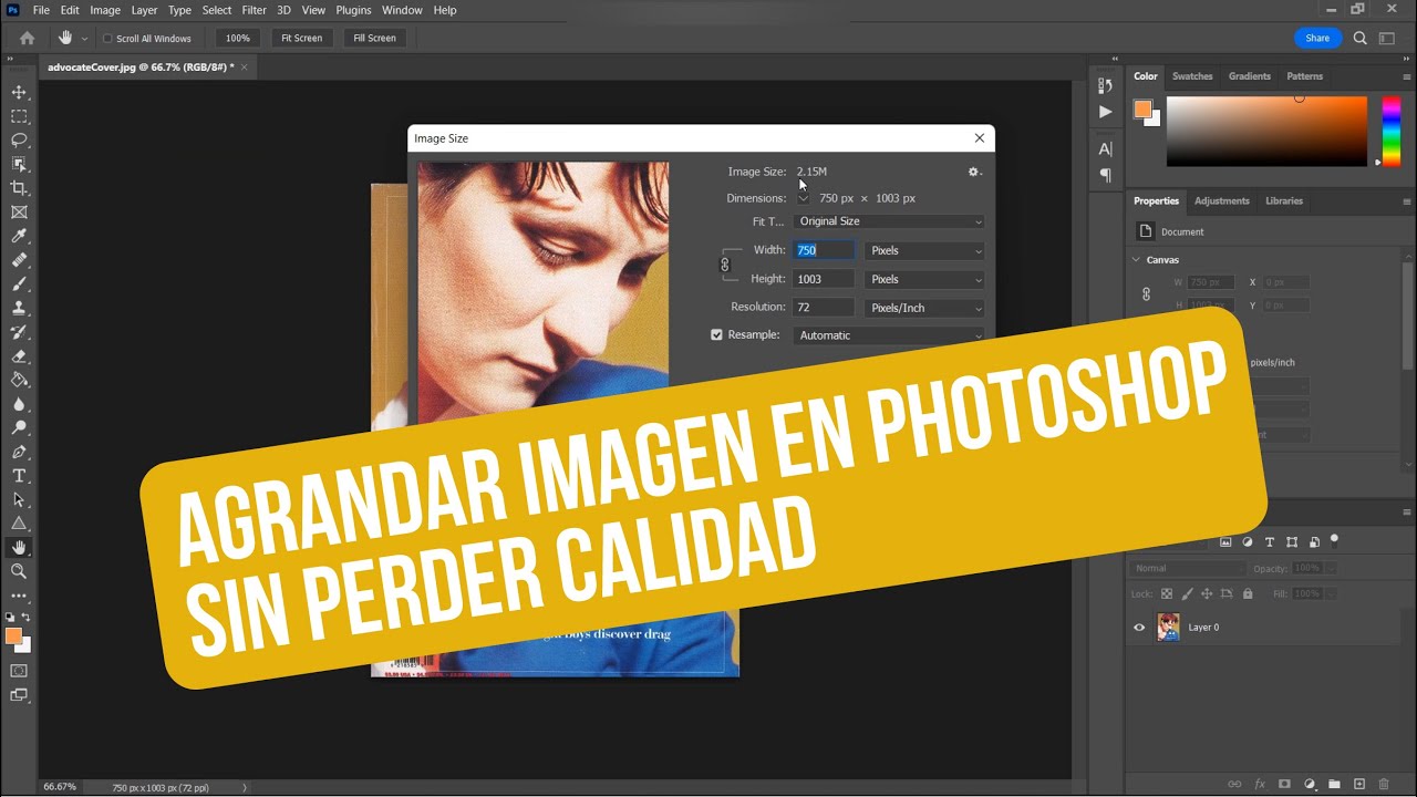 AGRANDAR imagen en Photoshop SIN PERDER CALIDAD - YouTube
