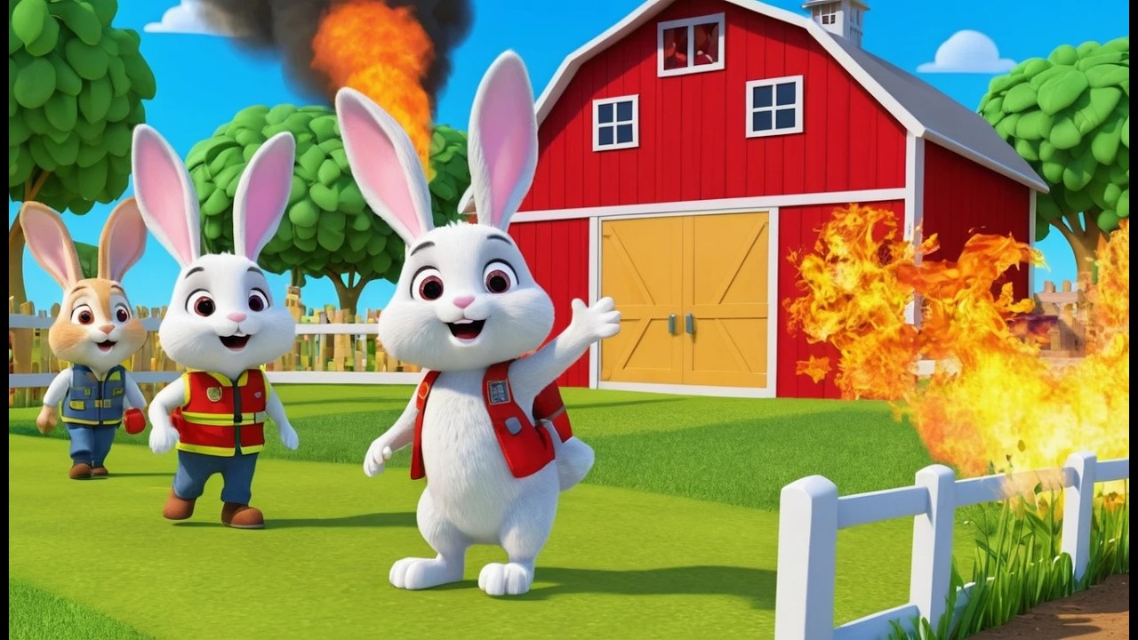 Отважный кролик пожарный спасает кукурузн