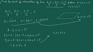 how to find  point of intersection of line and plane.