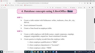 Database concepts using #LibreOffice #Base | SOP1 | 12 Commerce | Maharashtra State Board