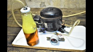 Homemade Vacuum Pump Machine from Old Refrigerator Motor Compressor / Experiments