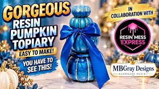 I Can’t Believe How GORGEOUS This Resin Pumpkin Topiary Turned Out! | Collab with @Resinmessexpress