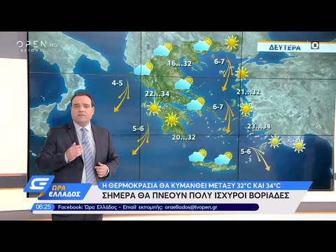 Καιρός 14/9/2020: Σήμερα θα πνέουν πολύ ισχυροί βοριάδες | Ώρα Ελλάδος | OPEN TV