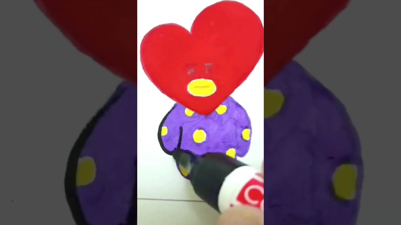 BT21 characters drawing with brushpen + colour marker