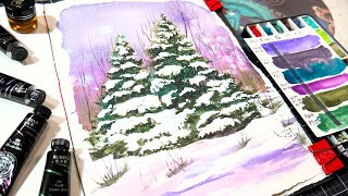 Lets Paint Snowy Trees 