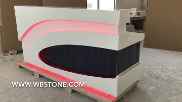 artificial stone corian custom design reception desk made from WANBEST