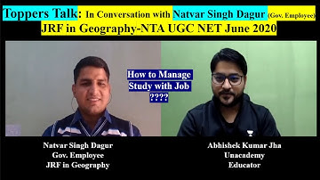 Toppers Talk | Natvar Singh Dagur | JRF in Geography | June 2020 | NTA UGC NET
