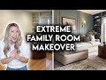 Diy extreme family room makeover  moody academia design