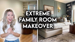DIY EXTREME FAMILY ROOM MAKEOVER | MOODY ACADEMIA DESIGN