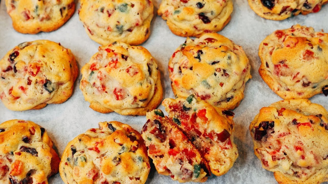 Christmas Sunripe dried fruitcake cookies, soft cake cookie,圣诞节水果蛋糕饼干