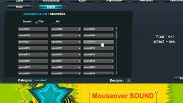 How to add sound effect on mouseover in Trendy Site Builder 1.1.0?