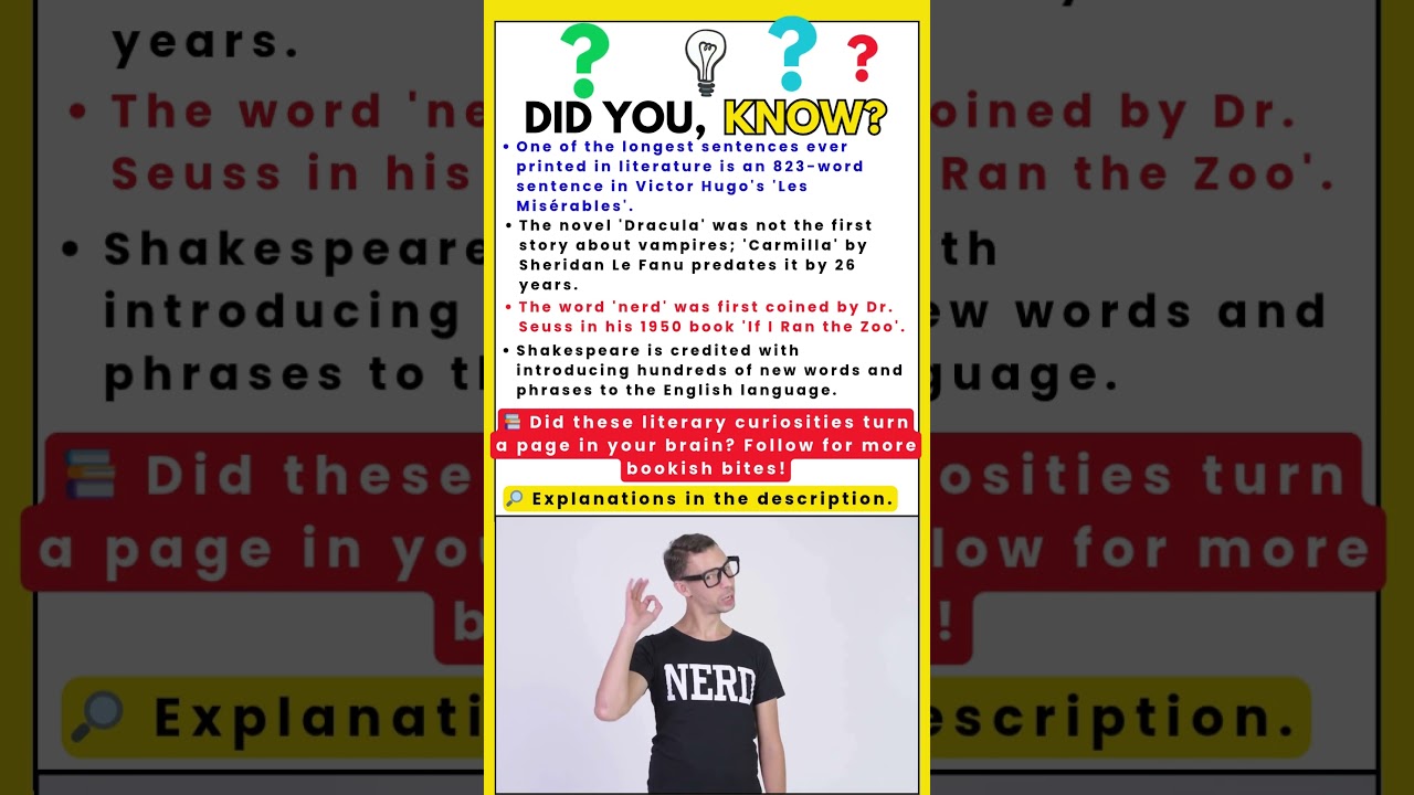 Dr. Seuss Invented 'NERD'?! 🤯 Mind-Blowing Literary Facts! 