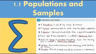 1.1 Populations and samples (STATISTICS AND MECHANICS 1 - Chapter 1: Data collection)