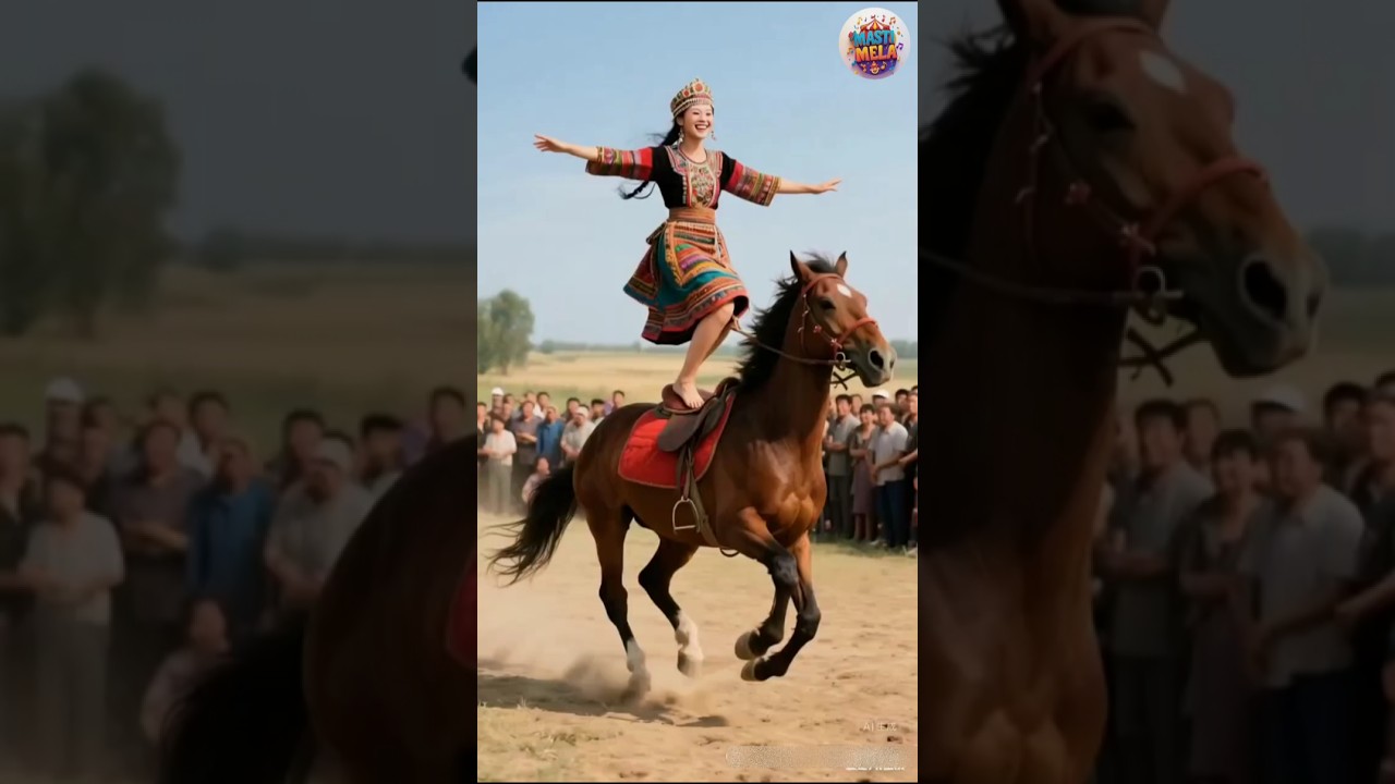 horse and girl amazing circus act! 