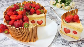 Strawberry Cake 🍓🍰 !A recipe from the collection of summer desserts!