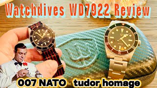 Watchdives WD7922 Review — Tudor Black Bay 54 Homage w/ VH31 & James Bond NATO Strap