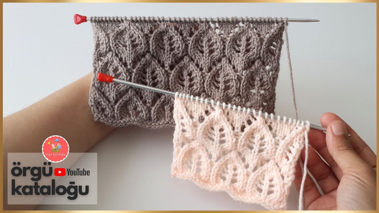 Mevsimlik Ajurlu Yapraklar Örgü Modeli ✨ Bayan Yelek Modelleri ✨ İki Şiş Kolay Örgü Modelleri