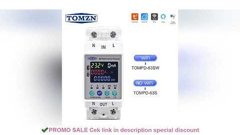 TOMZN 2P 63A 110V 220V TUYA WIFI Smart Switch Kwh Metering Circuit Breaker Timer with voltage curren