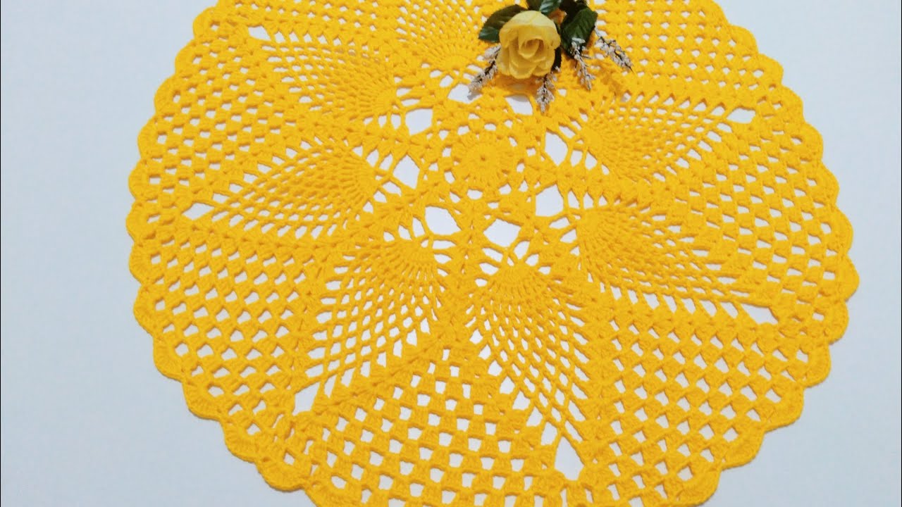 Centro de Mesa em Ponto Abacaxi 🍍passo a passo #croche #cidaartscrochê