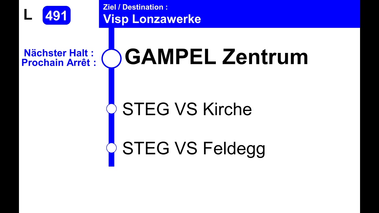 RegionAlps Bus Ansagen - Leuk Bahnhof – Visp Lonzawerke