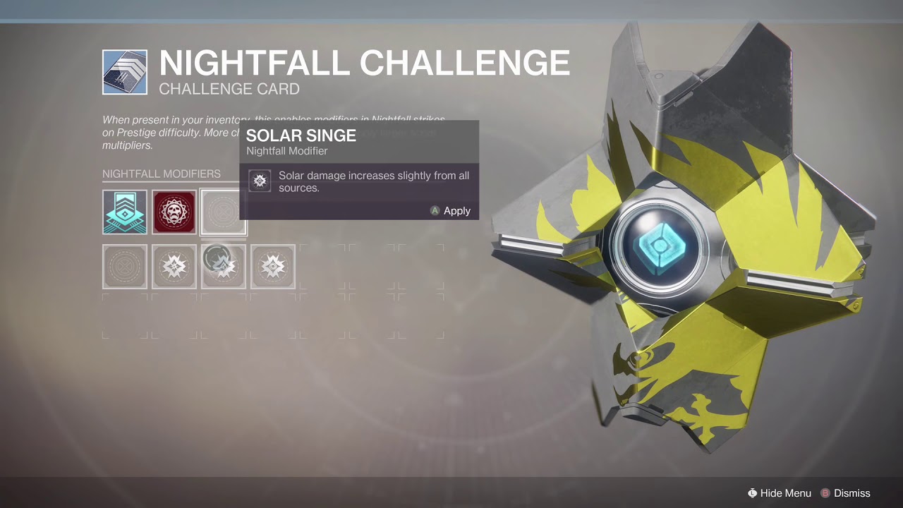 New Nightfall Challenge Card
