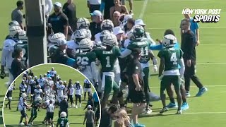 Jets & Panthers get into a heated skirmish as tempers flared at practice