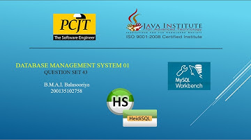Question Set 43 | Database Management System | Java Institute