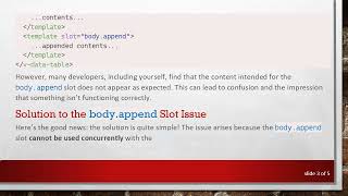 How to Solve the body.append Slot Issue in Vuetify Data Tables