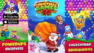 Jogos de Natal Bubble Shooter: Gameplay, quebra cabeça, atirador de bolhas estilizado screenshot 1