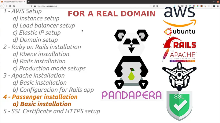 8) Passenger Installation (AWS + Ubuntu + Ruby on Rails + Apache + Passenger + SSL Tutorial Series)