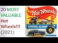 20 Most Valuable HOT WHEELS in 2021!
